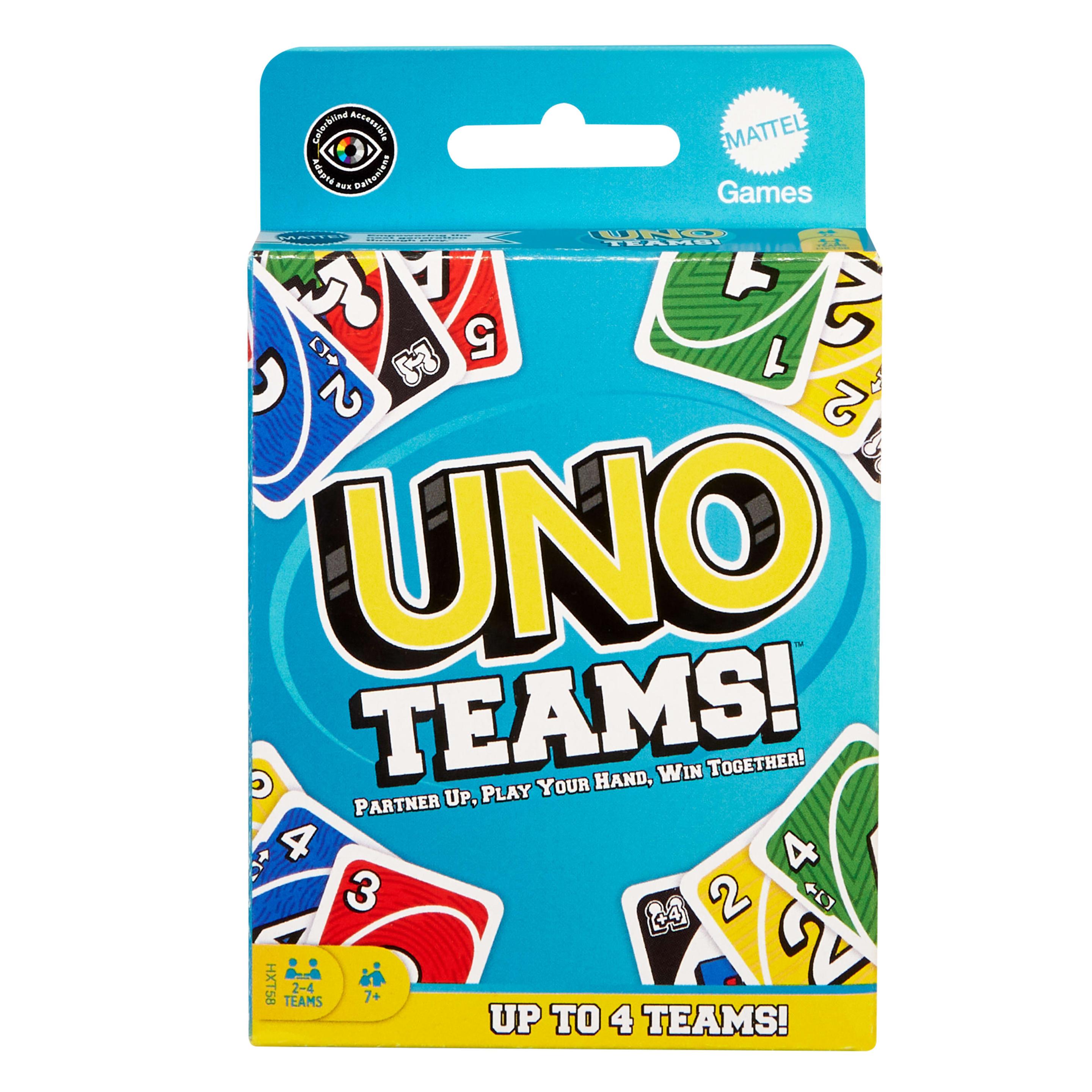 UNO Teams Kartenspiel für Familienabende, Spieleabende, Reisen, Camping und Partys