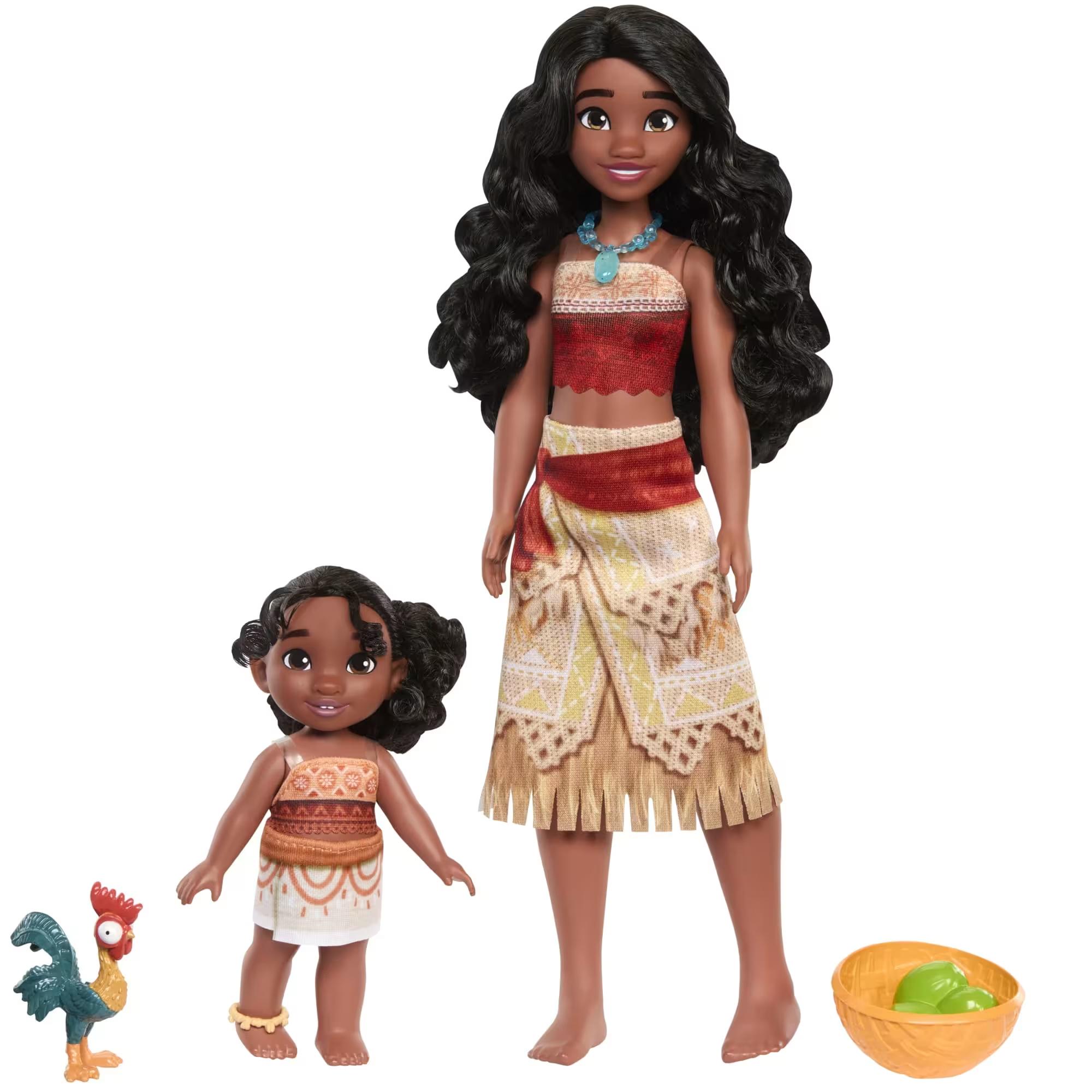 Disney Vaiana 2 Schwesternset Vaiana und Simea mit 2 Modepuppen und 3 Zubehörteilen, inspiriert vom Film