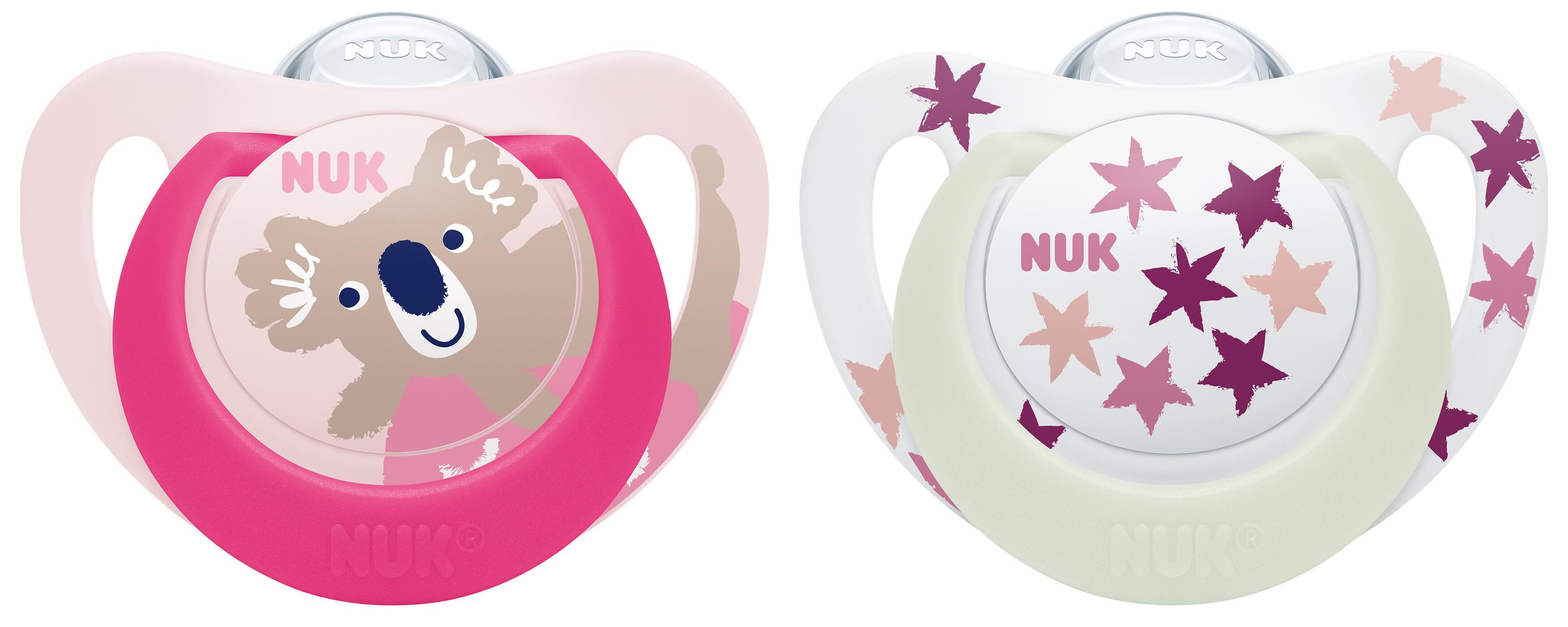 Produktbild NUK Schnuller Star Day&Night Silikon 6-18 Monate 2 von 2