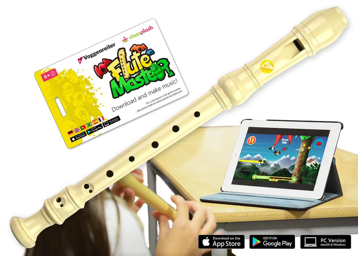 Voggenreiter - Flute Master (App) mit Blockflöte aus Kunststoff (bar. Griffweise)