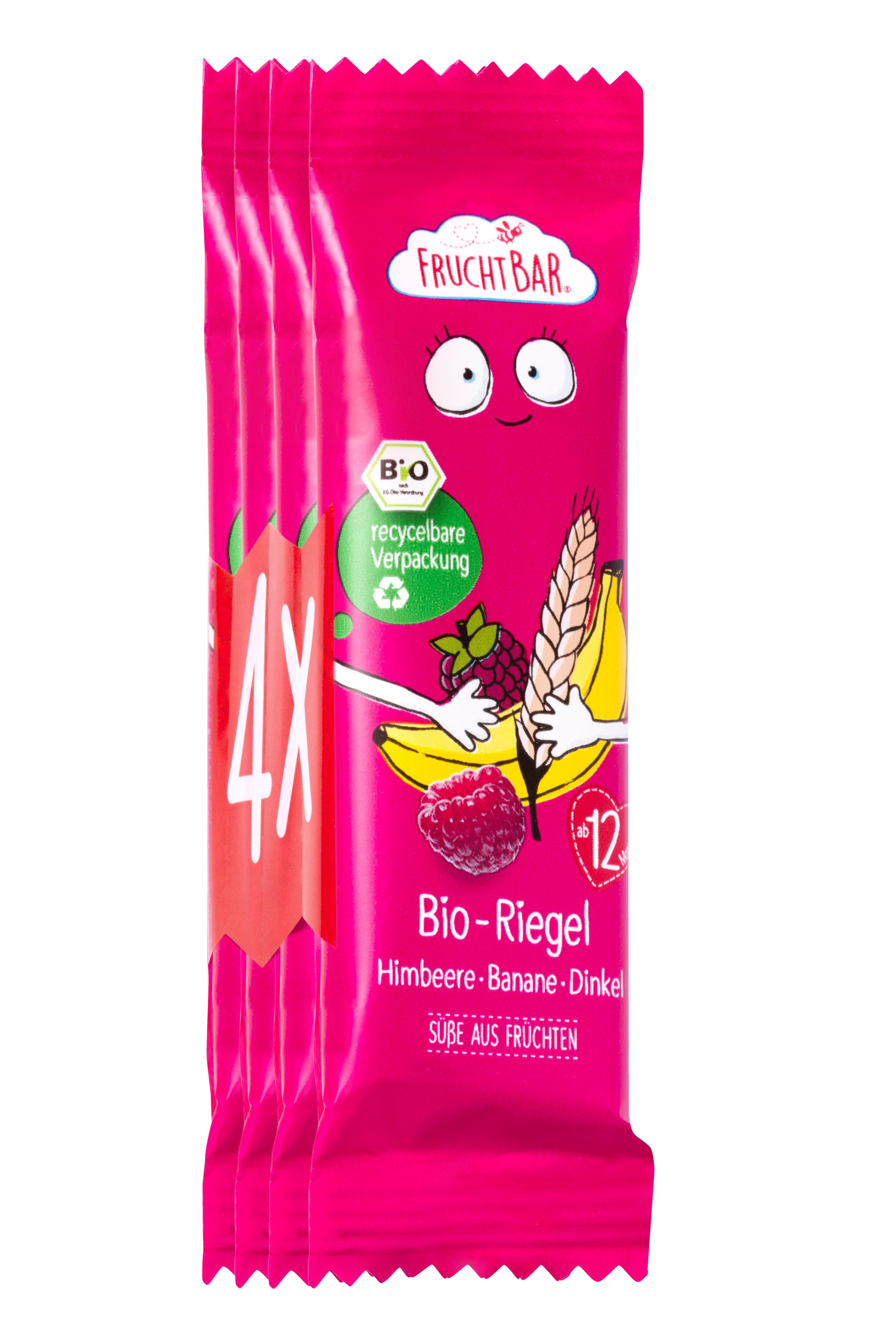 FruchtBar Bio-Riegel Himbeere, Banane, Dinkel