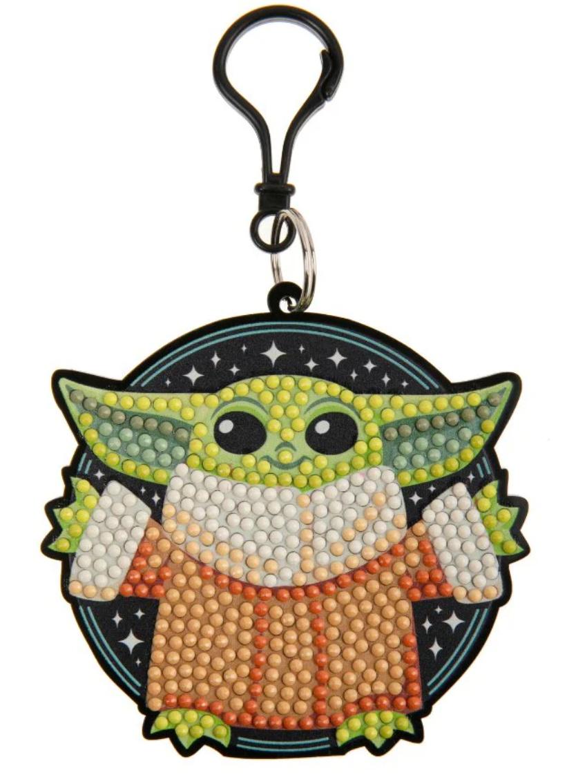 Craft Buddy - Crystal Art Diamond Painting"Grogu"Bag Charm Kit Star Wars