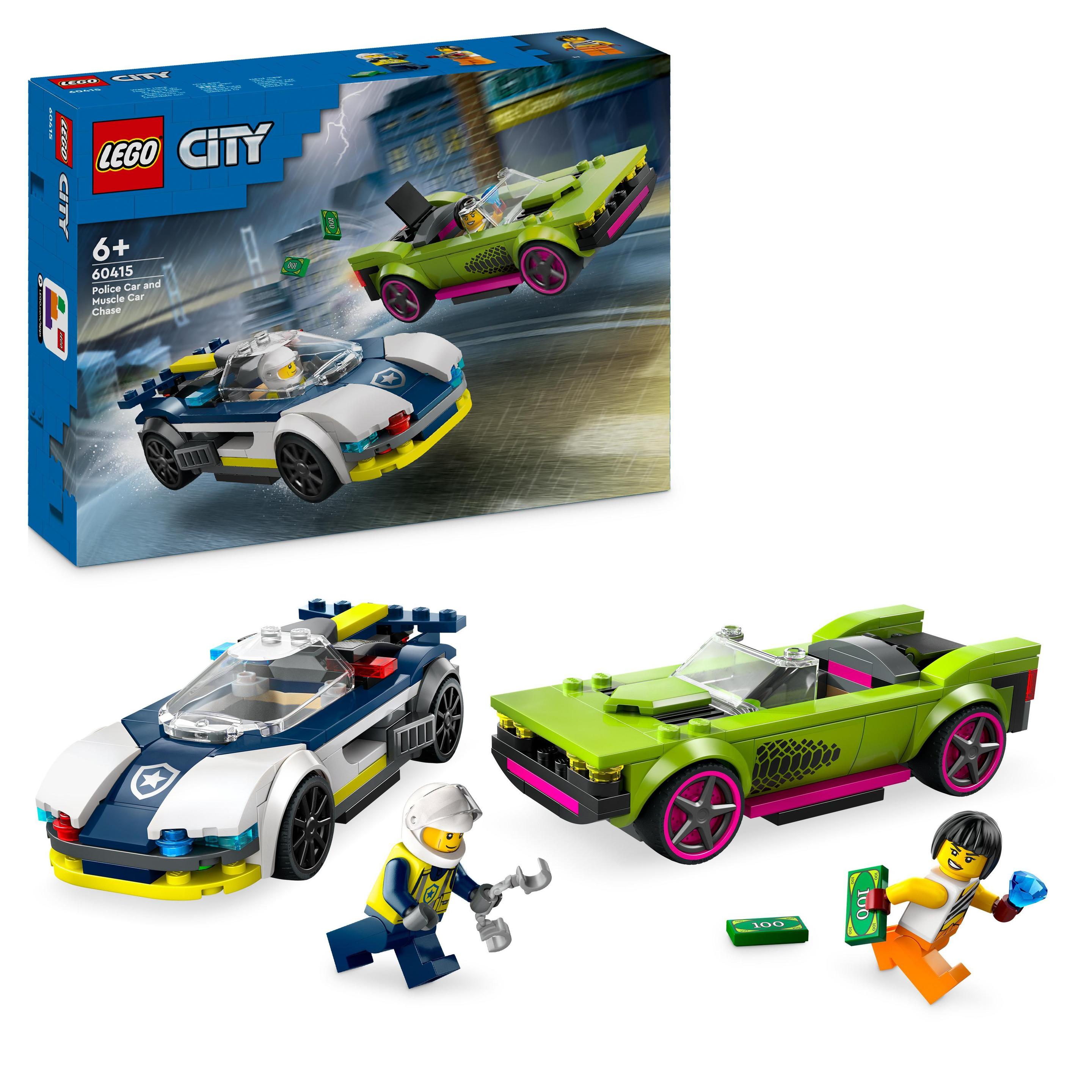 LEGO City 60415 Verfolgungsjagd mit Polizeiauto und Muscle Car