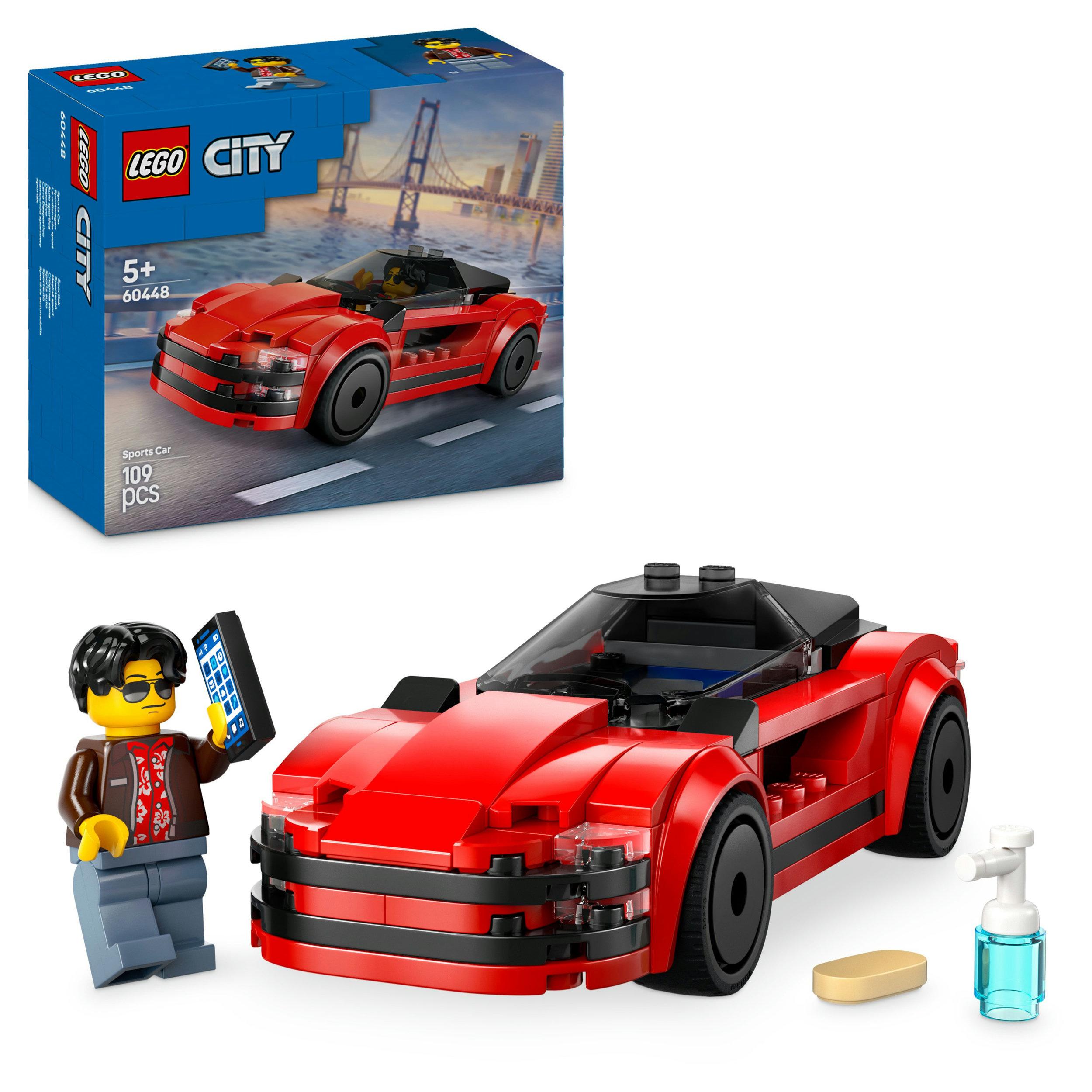 LEGO City Roter Sportwagen - Set mit Spielzeug Supersportwagen 60448