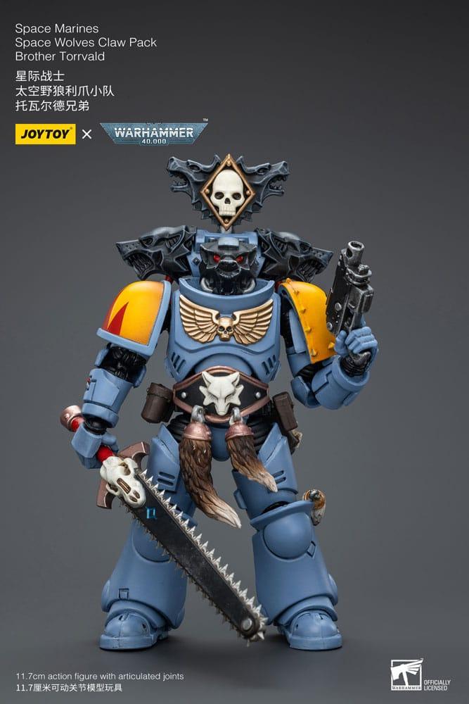 Warhammer 40k Actionfigur 1/18 Space Marines Space Wolves Claw Pack Brother Torrvald 12 cm